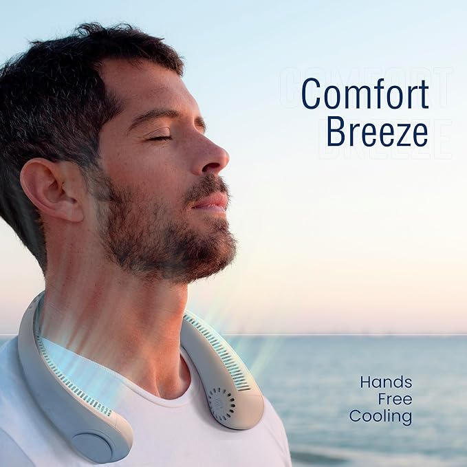 Portable Neck Fan – Hands-Free USB Rechargeable Cooler