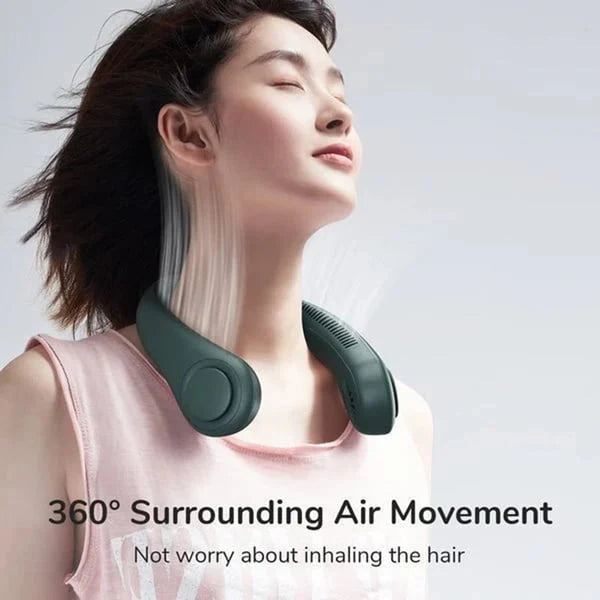 Portable Neck Fan – Hands-Free USB Rechargeable Cooler