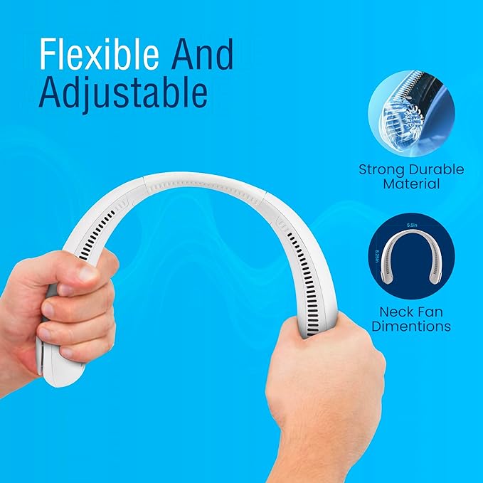 Portable Neck Fan – Hands-Free USB Rechargeable Cooler