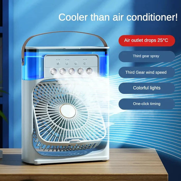 3-in-1 Portable Air Cooler with Mist, Humidifier & LED