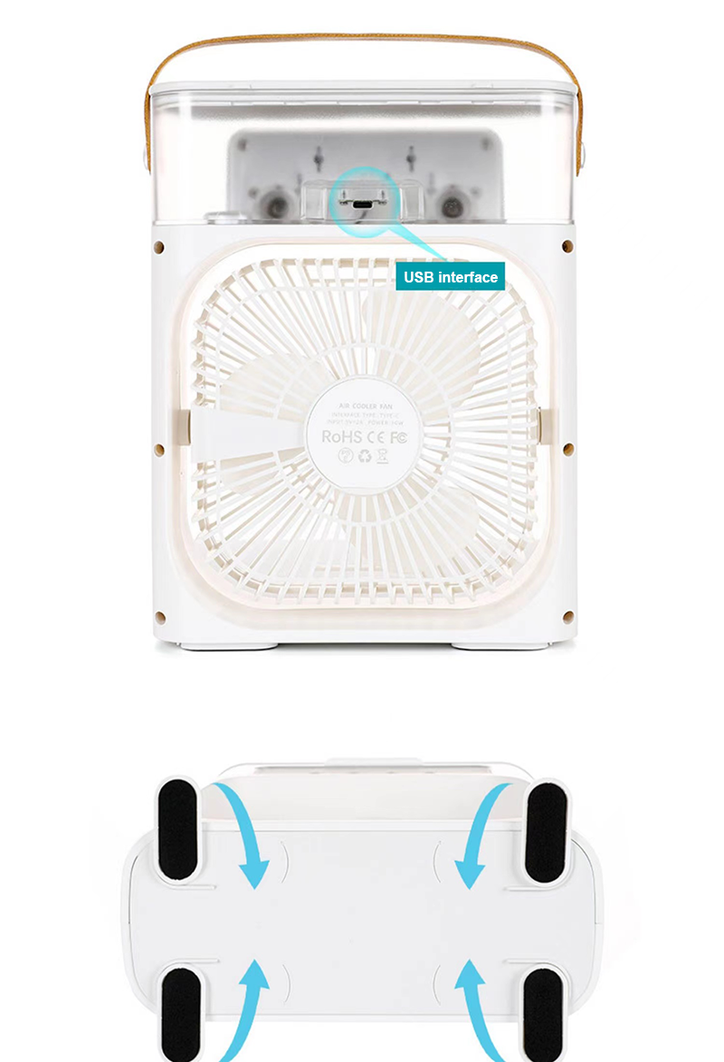 3-in-1 Portable Air Cooler with Mist, Humidifier & LED